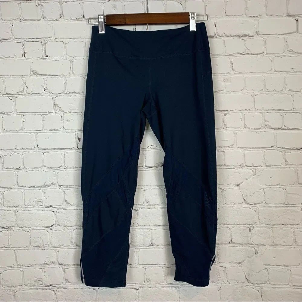 Zella Womens Small s/p Blue Reflective Cropped Running Yoga Athletic Pants